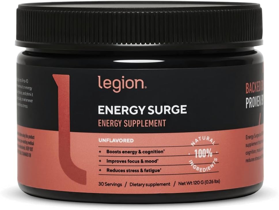 LEGION Enerģijas papildinājums - Neuzliesmojošs enerģijas dzēriens Pulveris - kofeīns Pulveris ar Taurīnu un B vitamīnu komplekss - dabiski saldināts enerģijas pulveris veselīgas enerģijas dzērieniem (120g)