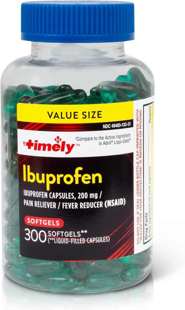 LAIKA LABS, INC. Ibuprofēns 200 mg - 300 Šķidrie Softgeli - tabletes sāpju atvieglošanai un Drudzis Reduktors - galvassāpes Refleksija, menstruālas sāpes, zobu sāpes Muskuļu sāpes un Artrīts Sāpes