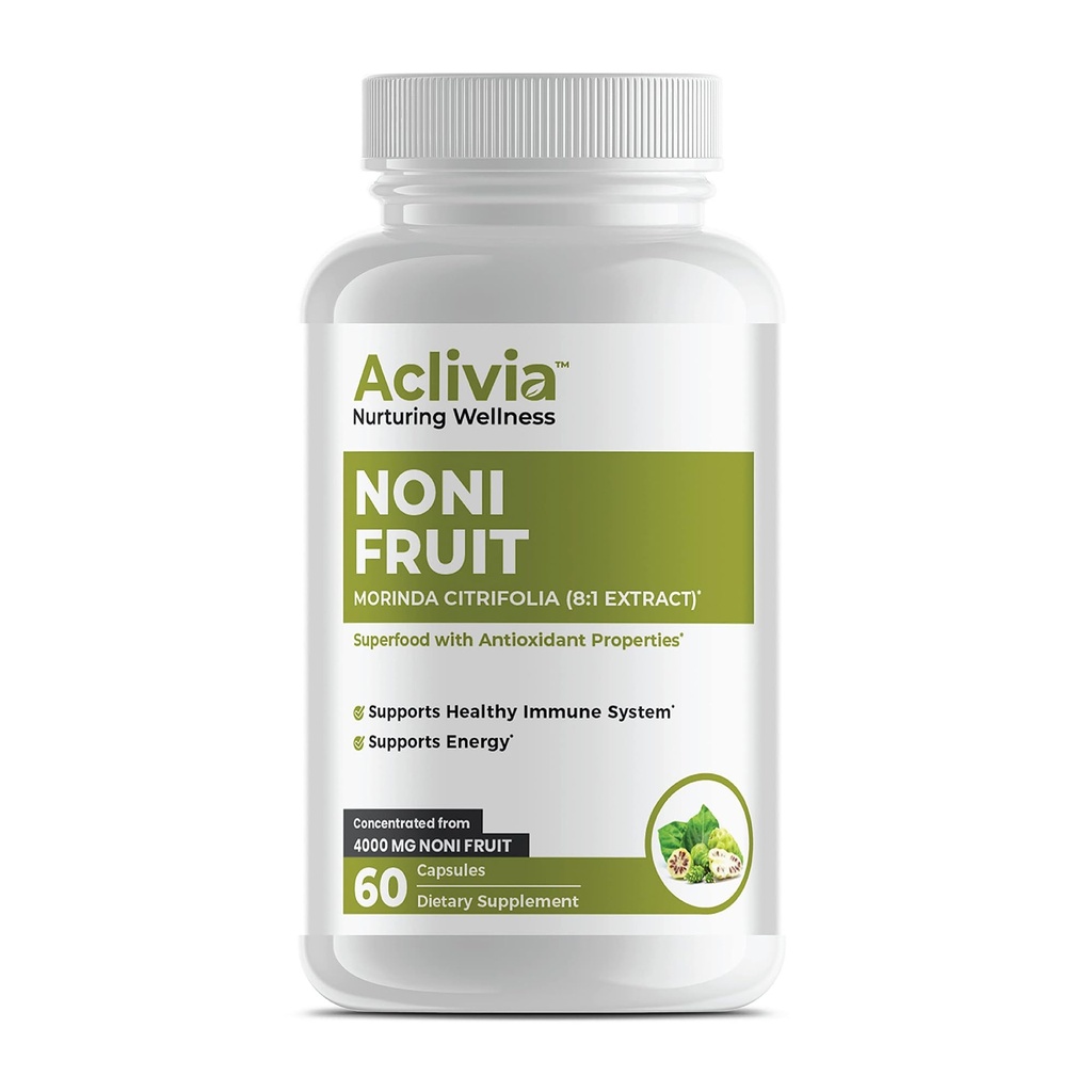 Organiskās havajiešu Noni Fruit Kapsulas 4000 mg - Morinda Citrifolia Papildinājums - bez GMO, bez lipekļa, ASV Ražots, bez mākslīgām piedevām (60 Skaits)