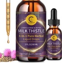 Piena Thistle Extract Pilieni Aknu tīrīt Detox & Remonts, Aknu Papildinājums ar Dandelion Root, Artichoke un Turmeric, All-Natural Herbal Aknu Atbalsta Papildinājums, Vegan, Non-GMO, 2 FL OZ