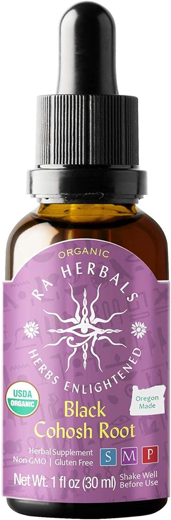 Ra Herbals Organic Black Cohosh Šķidrais ekstrakts - Menopauzes atbalsts - 1 fl oz