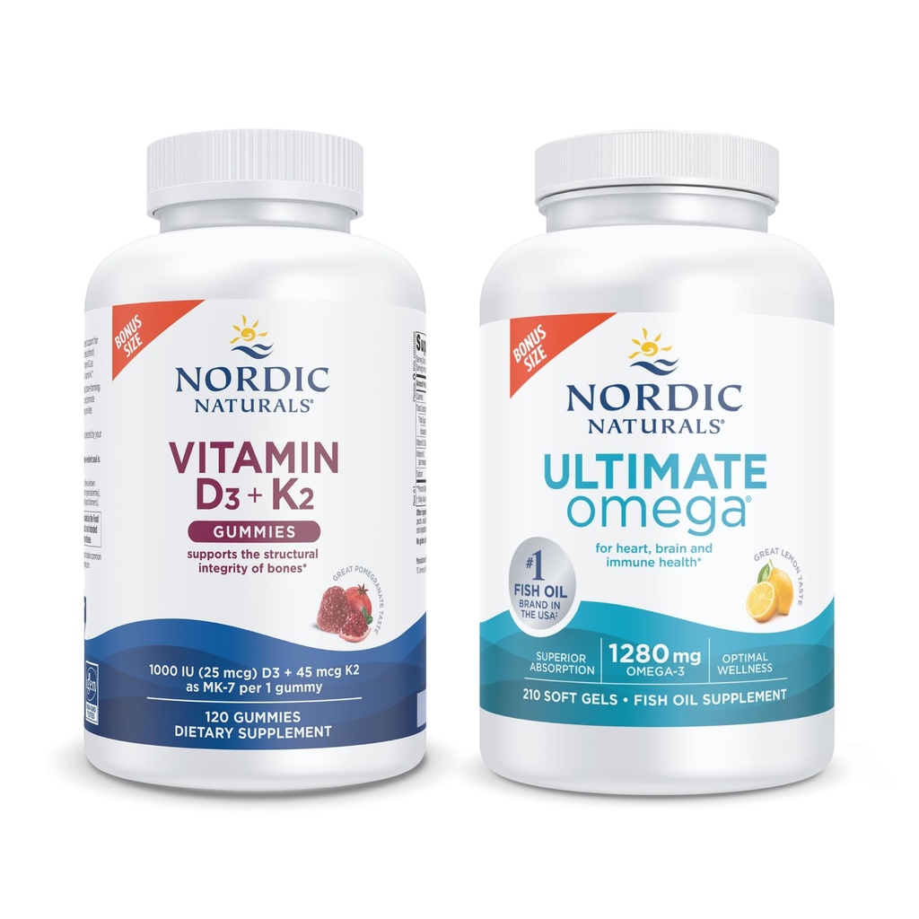 Ziemeļvalstu dabaszinātņu starta iepakojums - vitamīns D3+K2 Gumijas, Ultimate Omega