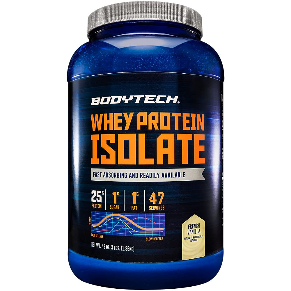 BODITEKTŪRA Sūkalu olbaltumvielu izolāta pulveris - ar 25 Grams olbaltumvielu per apkalpo & BCAA's - Ideāli piemērots pēc-Workout muskuļu ēkai un izaugsmei, Satur pienu un sojas - Vanilla (3 mārciņa)