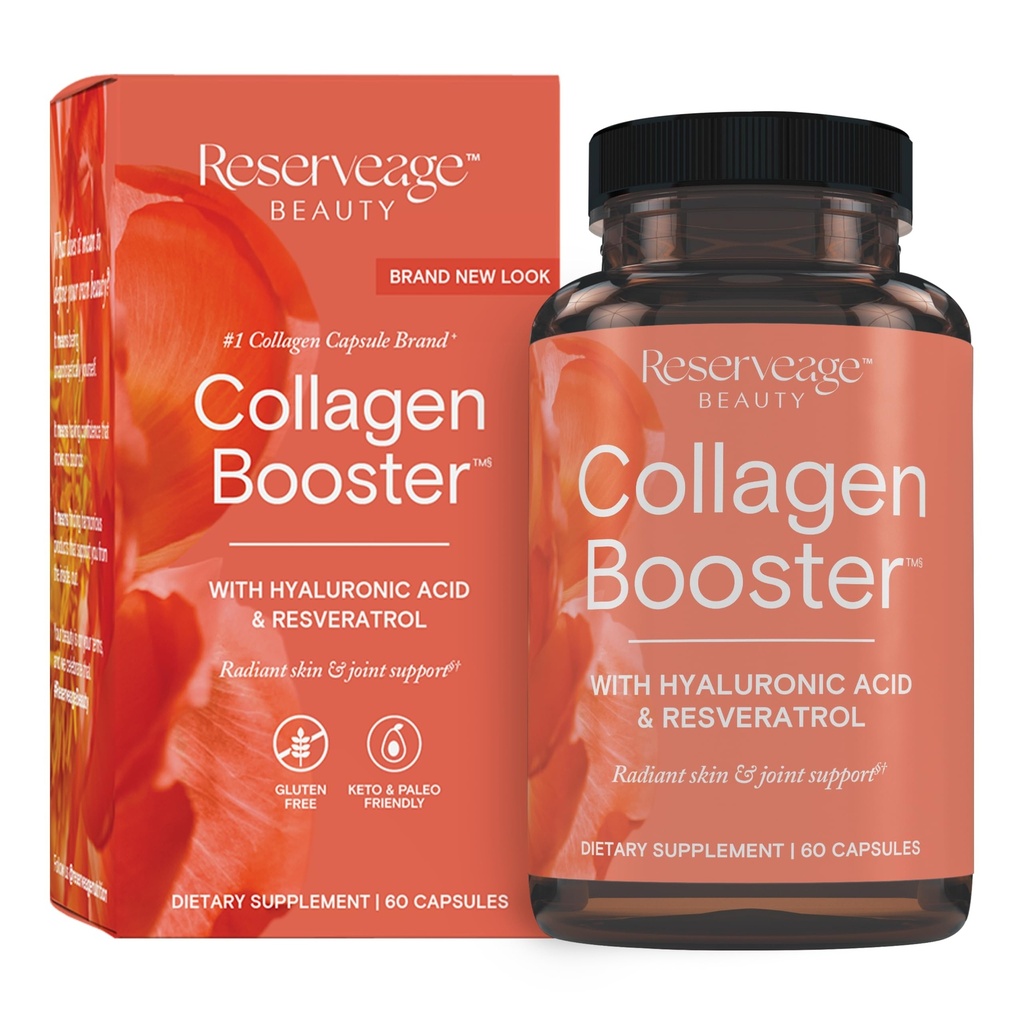 Reserveage Beauty Collagen Booster - Papildinājums ādas kopšanas un locītavu veselības - Atbalsta veselīga kolagēna ražošana sievietēm - 60 kapsulas (30 Servē)