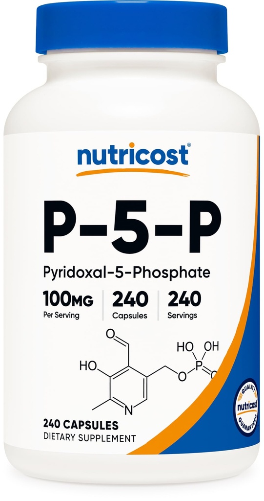 Uzturviela P5P Vitamīns B6 Papildinājums 100mg, 240 Kapsulas (Pyridoxal-5-Phosphate) - Veģetārie Draudzīgi, Bez GMO, bez lipekļa