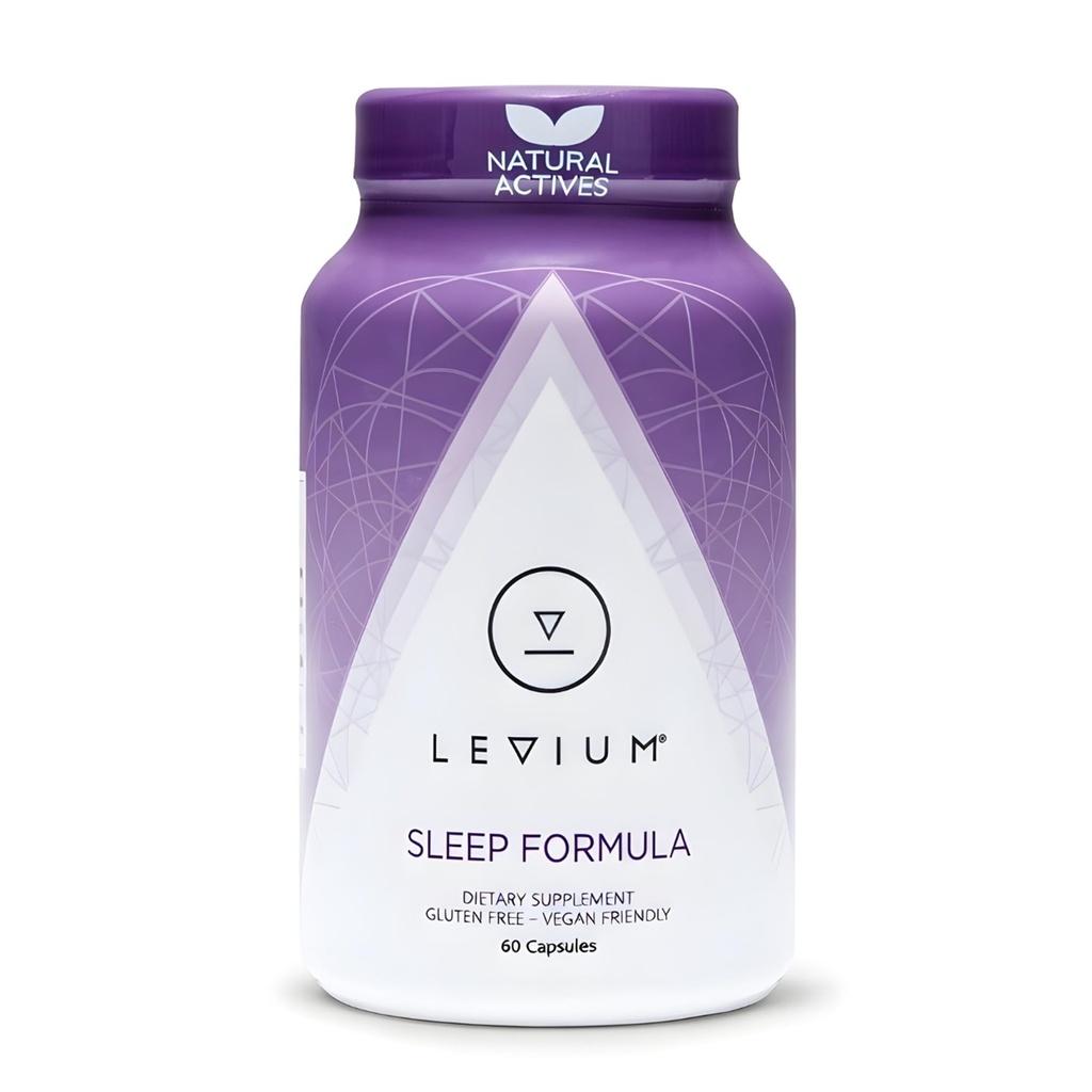 Levium Miega Formula papildinājums ) Dabiskas relaksācijas palīglīdzeklis Kapsulas ar Melatonīnu, GABA, L-Teanīnu, Magnijs ) 60 Count pudele - 30 dienu piegādes