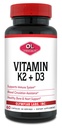 Olympian Labs vitamīns K2 + D3, 60 Kalpo, uztur imūnsistēmu, kaulu un sirds atbalstu, 60 Vegan kapsulas