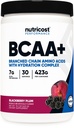 Nutricost BCAA Active with Glutamie, Citrullie, un kokosriekstu hidrācijas pulveris (BlackBerry Plum) 30 Pasniedz - sazarotas ķēdes aminoskābes ar hidrācijas kompleksu - bez lipekļa, ne-GMO