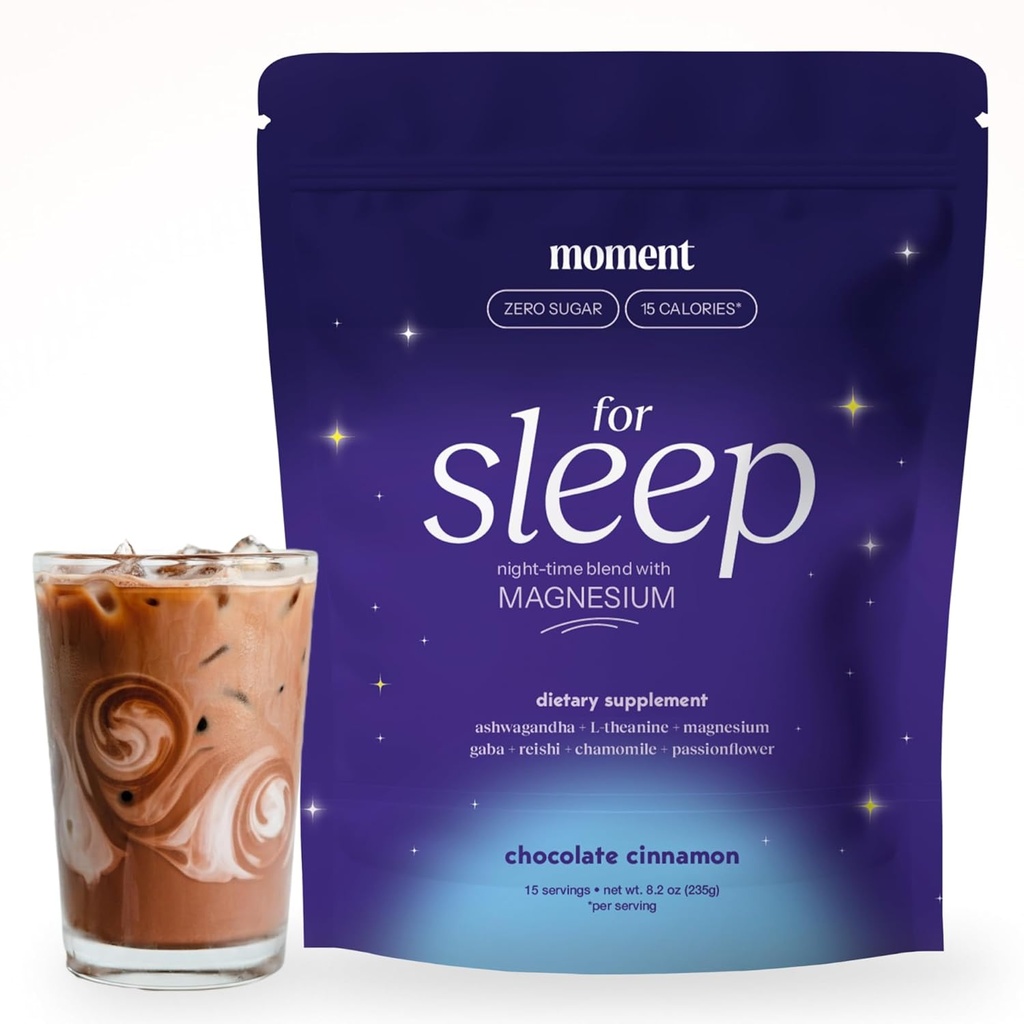 Momentu Miega Pulveris (Shark Tank) - Karsta šokolāde - Melatonīns - 0 Cukurs - Zems kaloriju saturs - Sēņu dzēriens - Adaptogens, Reishi, GABA, Magnijs, kumelītes -- Keto --- Bezmaksas piens -- 15 Kalumi