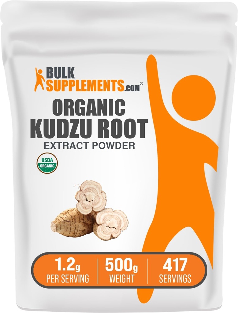 BulkSupplements.com Organic Kudzu saknes ekstrakta pulveris - Kudzu saknes papildinājums, augu papildinājums - bez lipekļa, 1,2g per Serving, 500g (1,1 lbs) (1. iepakojums)