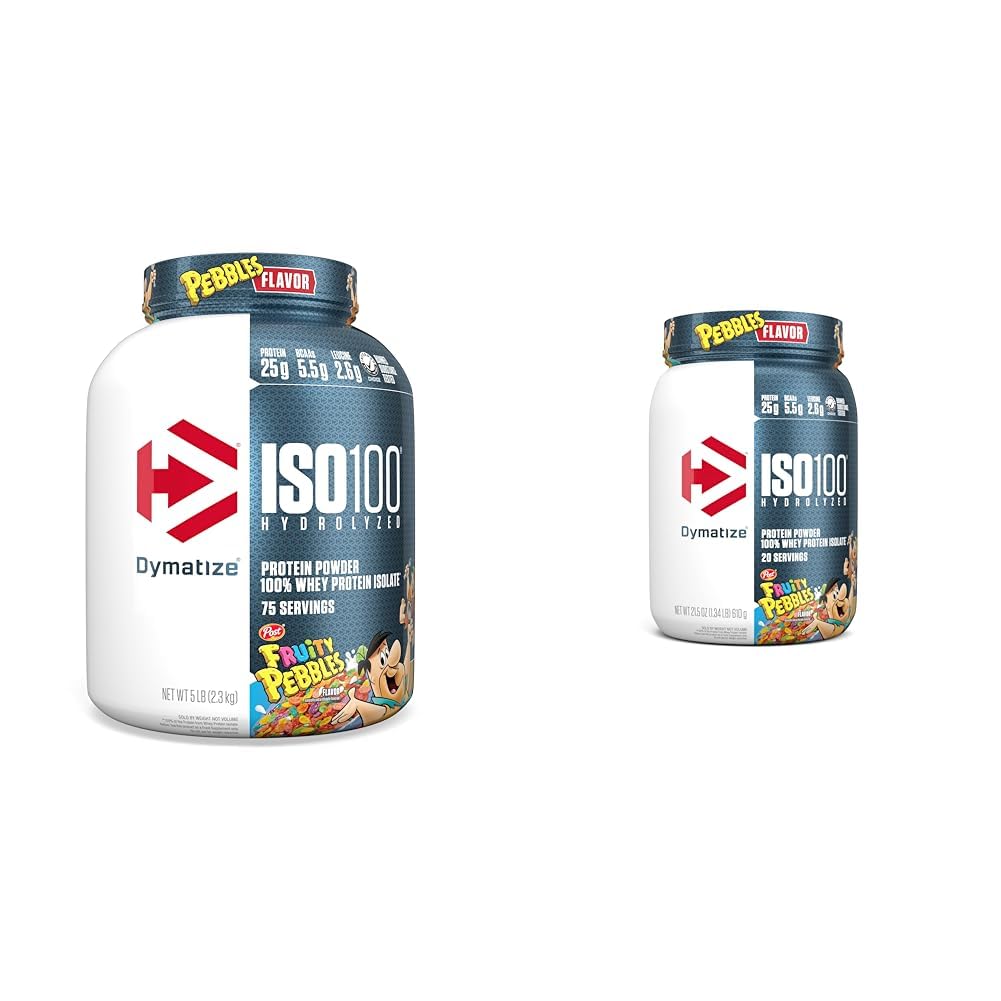 Dimatizēt ISO100 Hidrolizēts Fruity Pebbles Protein Pulvera Budle, 25g Protein, 5.5g BCAAs, 5 mārciņa + 20 Kalpojumi