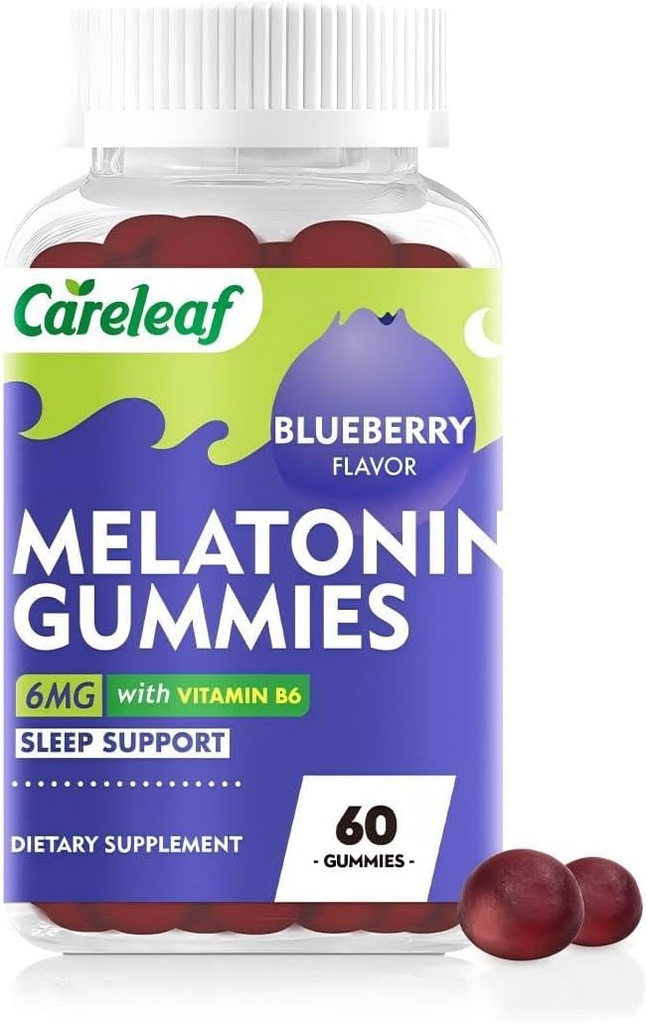 Melatonīns Gummies Miega Atbalsts vīriešiem un sievietēm Veselības Miega ar 6mg Melatonin&Vitamin B6 Melleņu Flavor 60 Count