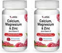 YUM-V'S Kalcijs, magnijs, cinks un vitamīns D Gumies (90 Skaits) - kalcija Gumijas ar vitamīnu D3 + cinks un magnija bagātinātāji - Delicious Kaulu veselība Gummy papildinājums vīriešiem, sievietēm un bērniem