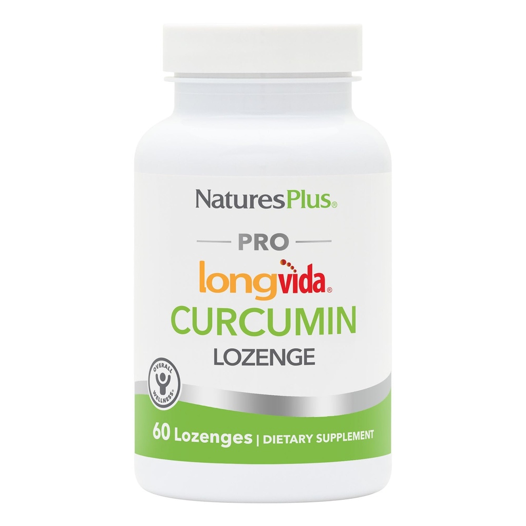 NaturesPlus PRO Longvida Curcumin - 60 Lozenges - veicina veselīgu bezmaksas radikāļu aizsardzība - ne-GMO, Vegan, lipekļa bezmaksas, sojas bezmaksas - 30 Kalpo