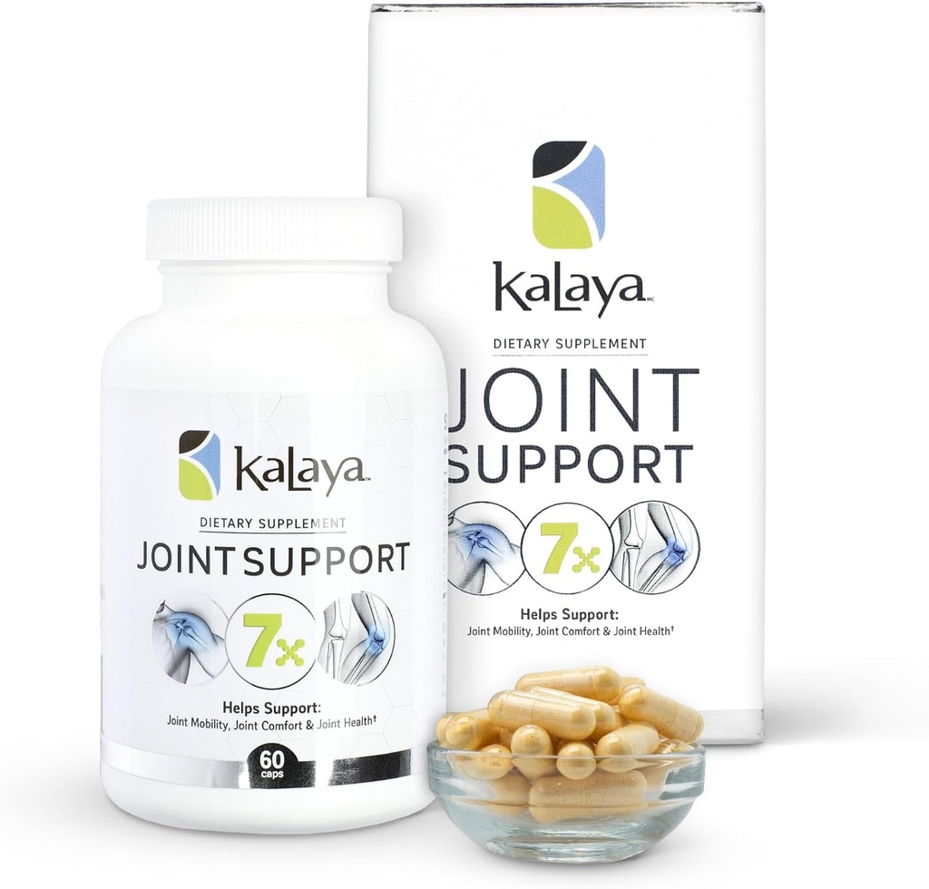 Kalaya 7X locītavu atbalsta papildinājums - Izstrādāts medicīnas speciālistiem - par locītavām, kaulu veselību, un muskuļu atbalsts - ar Turmeric, kolagēns, un vitamīns C - 60 s