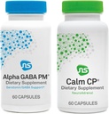 NeuroScience Stresa reakcijas un miega režīms - Alpha GABA PM + Calm CP ar melatonīnu, L-teanīnu, Banaba Leaf un citiem (2 produkti, 60 skaitīšanas katrs)