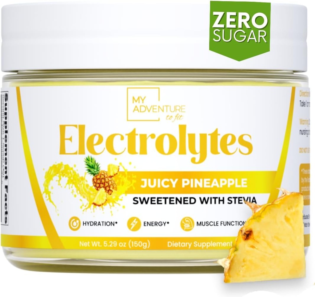 Mans piedzīvojums Zero Cukurs - ananāsu elektrolītu pulveris - bez kofeīna enerģija ar visām dabīgām sastāvdaļām - Vegāns, Keto & Paleo - bezcukura Elektrolītu hidrācijas Dzēriens Mix - 37 Serves