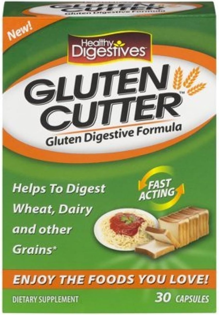 Veselīgi Gremošanas Gluten Cutter Enzyme Formula - palīdz uzlabot jūsu iestādes lipekļa Gremošanas un palīdz Breaking Down kviešu, piena un citiem graudiem - 30 Kalpo, Kapsulas (2 iepakojums) MVxO$:D