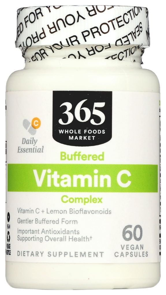 365 pēc Visa pārtikas tirgus, Bufered C vitamīna komplekss, Vegan, 60 kapsulas