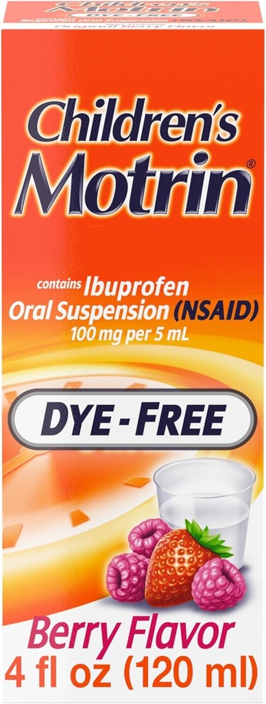 Bērnu Motrin suspensija iekšķīgai lietošanai Bērniem, 100 mg Ibuprofēns, Berry Flavored, 4 fl. oz.