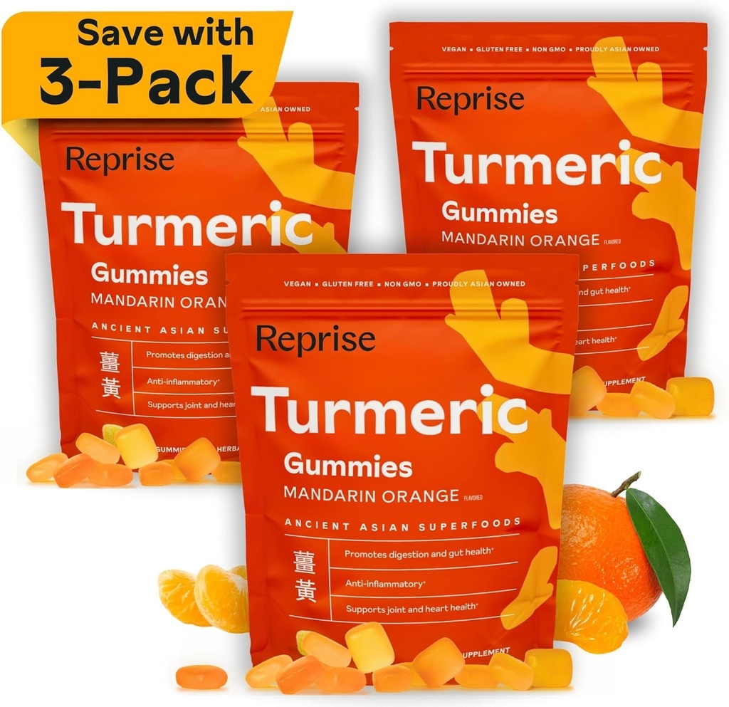 Kurkumas Gumijas sievietēm -- Kurkumīns Papildinājums Iekaisuma gumijas -- Kurkumas Papildinājums pieaugušajiem --- Dabas Kurkumīns, Zems Cugars, Vegan, Mandarin Orange Flavor, 45 Skaits (Iepakojums no 3)