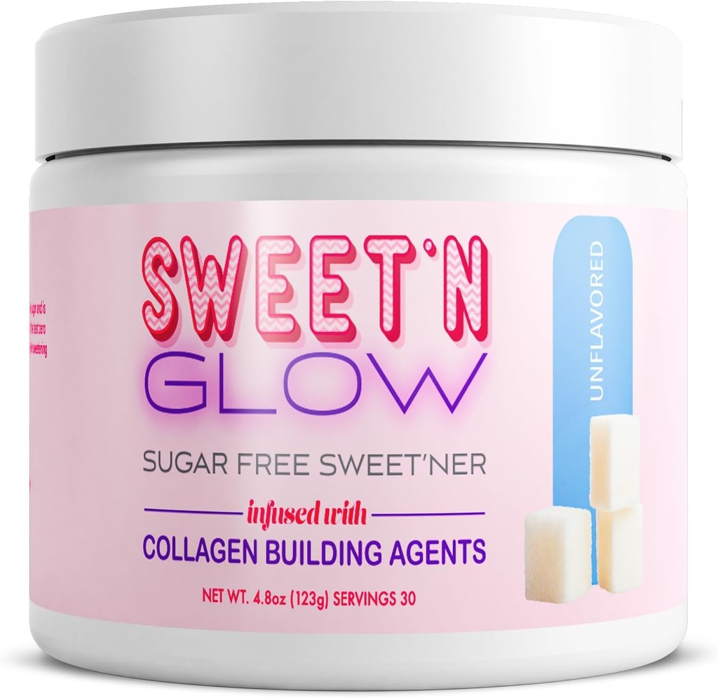 Projekta Ad Sweet' N Glow Zero Calorie Cukurs bezmaksas Sweet'Ner ar kolagēna celtniecības aģentiem (30 Serviss, Neuzliesmojošs)