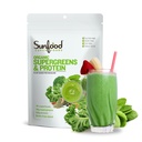 Sunfood Organic Supergreens & Olbaltumvielas - Zaļie Superfood Pulveris, Organic Protein Pulveris, Augu bāzes Vegan proteīns, Super Greens par Gut Health w/Chlorella & Spirulina, 23g Olbaltumvielas Per Servē - 8 oz