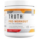 Patiesība Nutrition Pre Workout Pulveris - Dabisks pirmsdarbs vīriešiem un sievietēm, Vegan BCAA Amino enerģijas pulveris, Keto Friendly - Nav Mākslīgās Uzliesmojuma, Saldinātāji vai Krāsvielas (Augļu Punch)