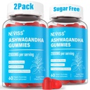 Ashwagandha Gumies, Magnijs Glycinate Gumies 2000mg pieaugušajiem, vitamīns B6, cinks, Rhodiola Rosea, citronu balzams, Relaxation Support, Natural Zzz, smadzenes, Muskuļi, Stamina, Enerģija, Bezcukura