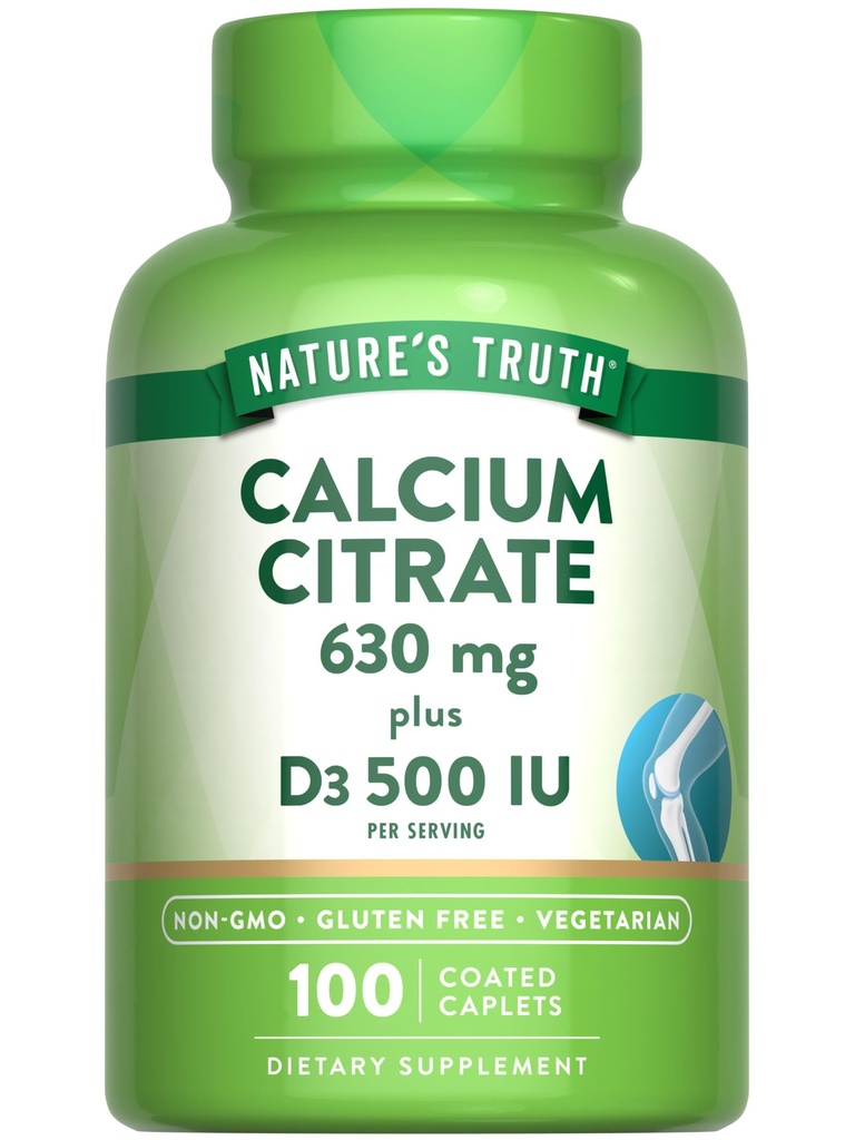 Dabas patiesība Kalcija citrāts ar vitamīnu D3 