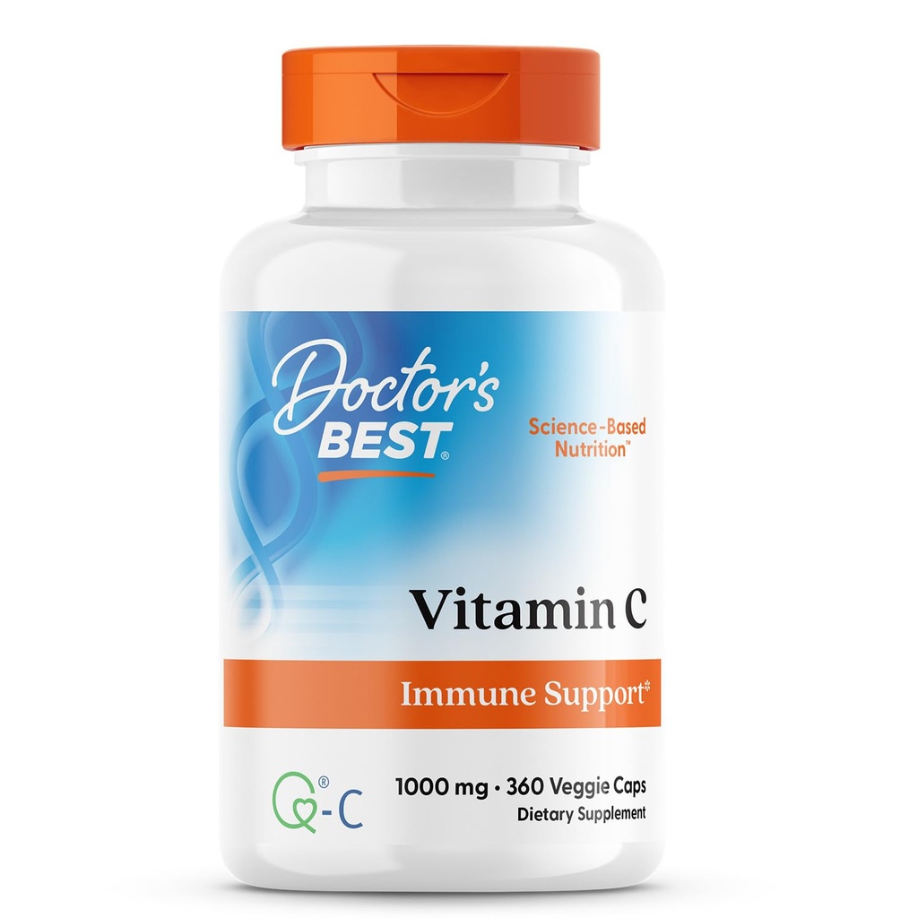 Ārsta labākais C vitamīns ar Q-C, Imūnsupportu, ne-GMO, bez glutēna, bez sojas, Vegan 360 Veggie Caps