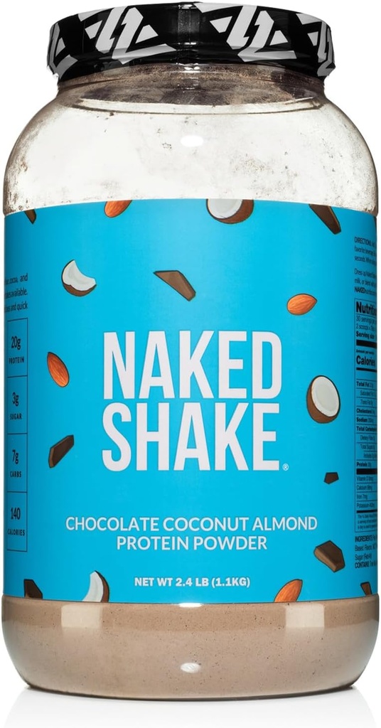 Plikuma Shake - Šokolādes kokosriekstu mandeļu proteīna pulveris - aromatizēts augu proteīns no ASV un Kanādas fermām ar MCT eļļu, bez lipekļa, bez sojas, bez ĢMO vai mākslīgiem saldinātājiem - 30 Kalpo