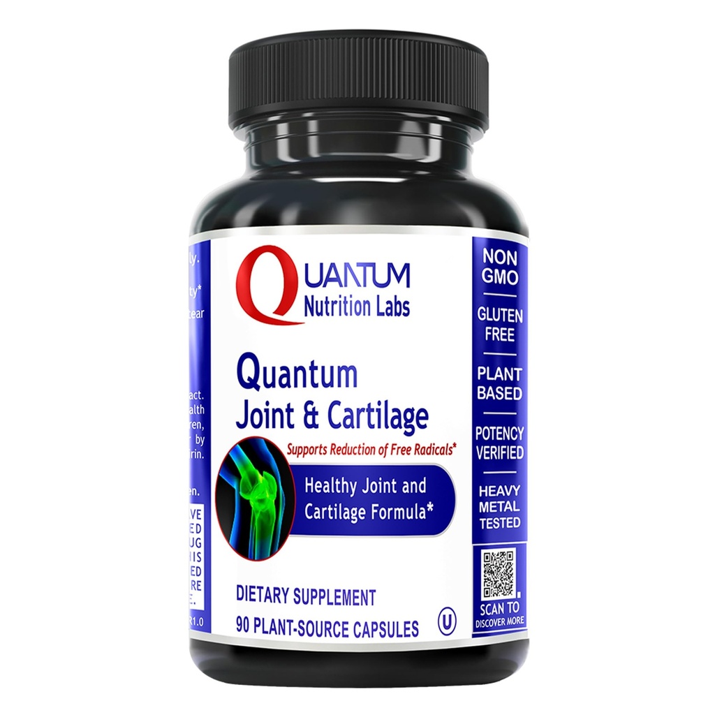 Quantum Location & Cartilage Support Papildinājums - vīriešiem un sievietēm, locītavu mobilitāte un muskuļu veselība, Cartilage Remonts, bez lipekļa, augu izcelsmes, ne-GMO - 90 kapsulas