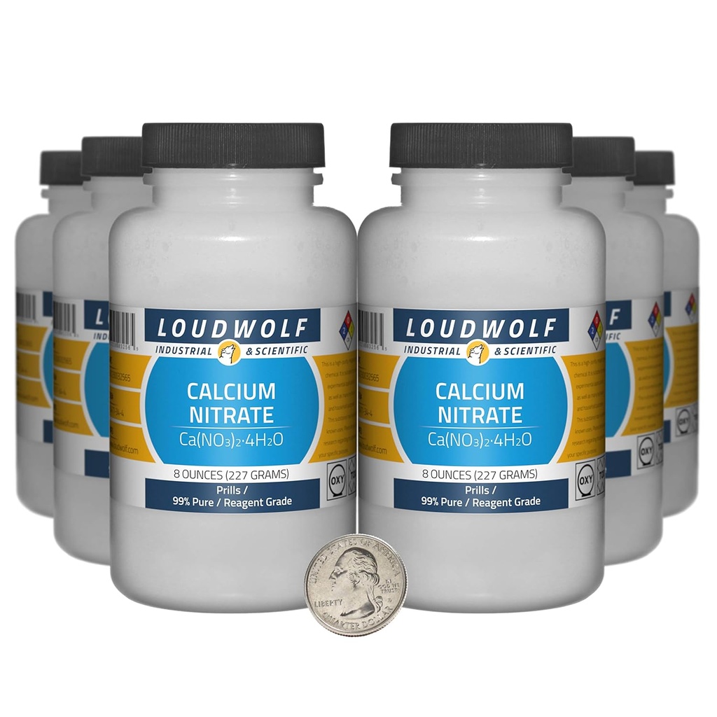 Kalcija nitrāts / 3 mārciņas / 6 pudeles / 99% Pure Reagent Grade/Prills