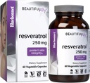 Bluebonnet Uzturs Skaists Ally Resveratrol 250mg, Labākais ādai, Antioksidants, Skaistumkopšanas Nutrient, Vegan, Veģetārietis, Ne ĢMO, Nav lipekļa, Bez sojas, 60 Dārzeņu kapsulas, 60 Kalpo