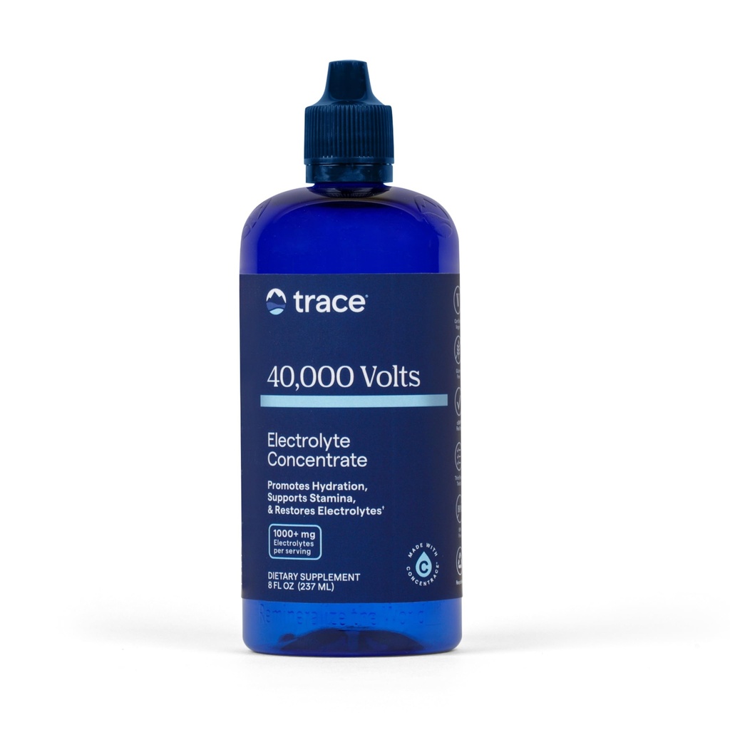 Trace Minerals 40 000 Volts - Atbalsta Hidrācija, Enerģija, Muskuļi, Stamina, Un Izturība - Šķidrs Multiminerālu un Elektrolītu Koncentrāts ar Jonisko Magniju, Nātriju, Kāliju (48 Kalpo)