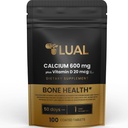 LUAL kalcija kaulu veselības uztura bagātinātāju tabletes, 600 mg, 100 Skaits