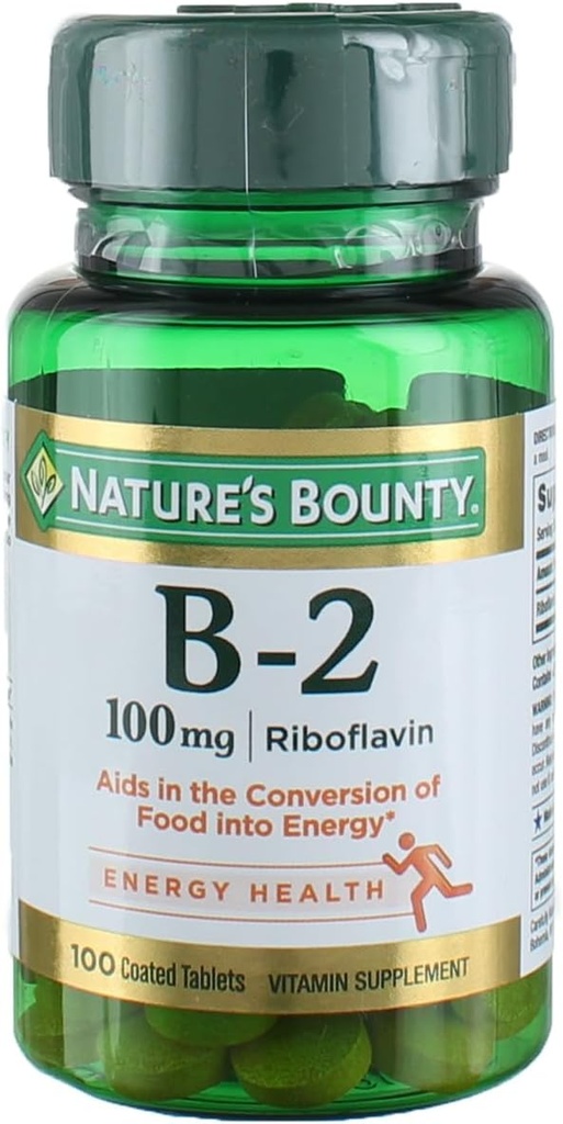 B-2 vitamīns 100 mg, 100 apvalkotās tabletes