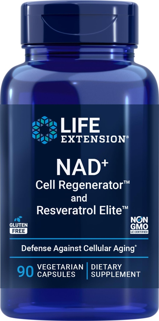 NAD+ šūnu regenerators un Resveratrol Elite, 90 Veg Caps