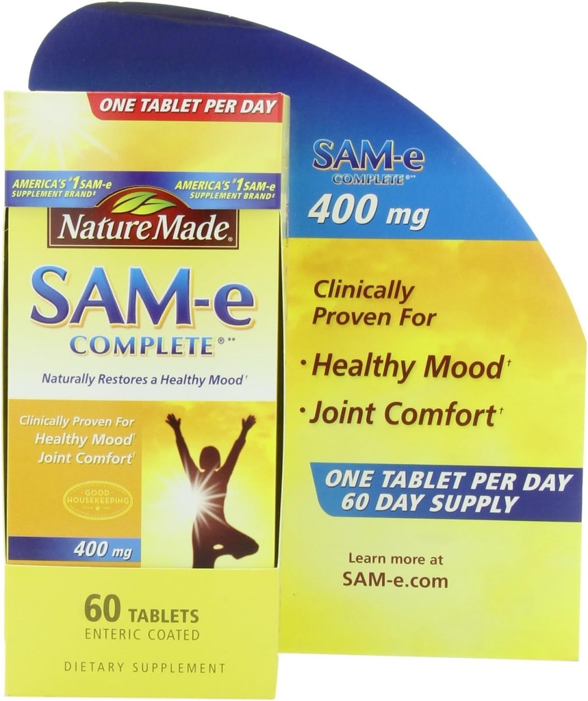 Daba Made SAM-e Complete 400 mg. Tablete (Palīdz atbalstīt veselīgu koka & locītavu komfortu) Vērtības izmērs 60 rs
