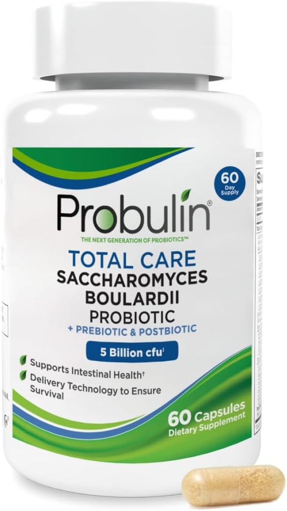 Probulins kopējā aprūpē Saccharomyces Boulardii Pre + Pro + Postbiotic, 60 Vegan kapsulas