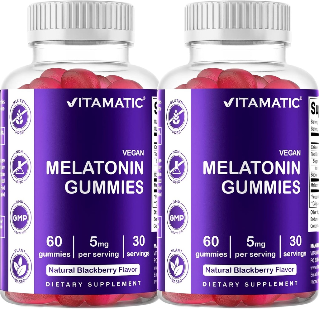 Vitamatic Melatonin Gumies - (2, 5 mg 5 mg & 10 mg devas) - 60 Skaits Katrs - (2. iepakojums)