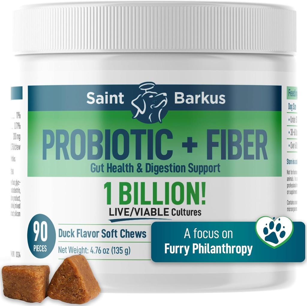 Probiotikas + Fiber regularitāte un gremošanas veselība. Probiotikas papildinājumi suņiem Gut veselību, Pareizība, Uzsākta Kuņģis, Gāze, Raugs. Atdodiet No-Kill patversmes! 90 Skaits