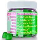 Moringa Irish Sea Moss Chlorophyll EGCg Green Tea Burdock Saknes Bladderwrack Super Greens Gummies, Pulveris Kapsulas Tabletes Šķidrie pilieni Eļļas Tincture bagātinātāji Alt, Organic Green Seamoss