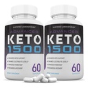 Tikai laboratorijas (2 Pack Advanced Keto 1500 Keto Pills 1275MG Jauna un Uzlabota Formula Satur Apple Sidra Etiķis Extra Virgin Olīveļļa Pulveris Green Tea Leaf 120 Kapsulas