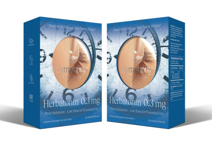 Herbatonin® 0,3 mg – pirmais augu izcelsmes, dabīgais melatonīna papildinājums (Phyto-Melatonin) – mazas devas miega līdzeklis, atbalsta Circadian Rhythm & Cellular Health – 180 kapsulas (180 dienu piegādes)