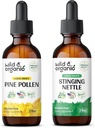 Savvaļas un organiskās priedes Pollen Tincture 2 fl oz & Stinging Nattle Root Tinktūra 2 fl oz