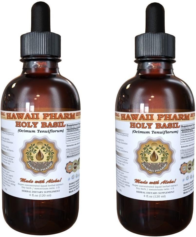 Sviesta bazilika šķidruma ekstrakts, Organisks bazilika (Ocimum tenuiflorum) Tinktūras papildinājums 2x4 oz