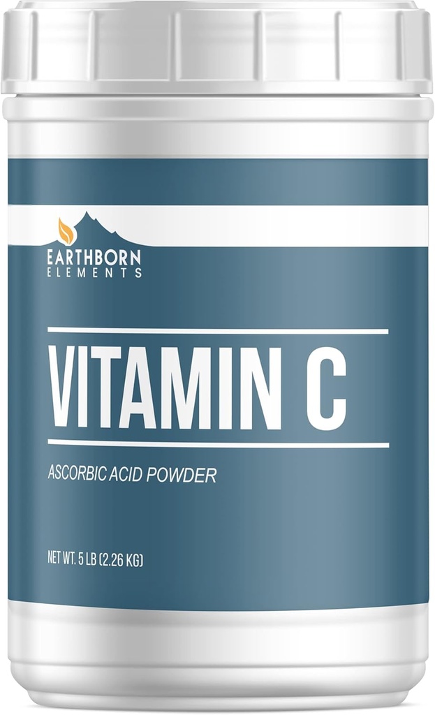 Earthborn Elements C vitamīns Pulveris 5 lb, askorbīnskābe, uztura papildinājums