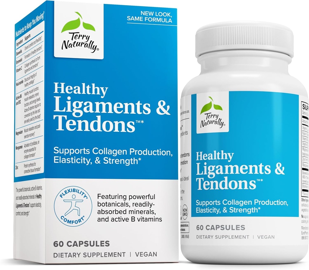 Terry Dabīgi Veselīgi Ligaments & Tendoni - Diētiskā papildinājums savienojošo audu un locītavu Lubrication atbalsts - Non-GMO Formula, lai palīdzētu Ligament & Muskuļu veselība - 60 kapsulas